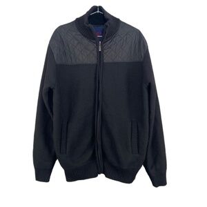 MEN'S Sugar fleece lined spring waffle knit jacket size XL black